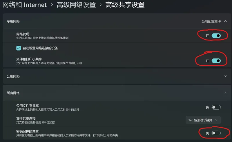 设置高级共享